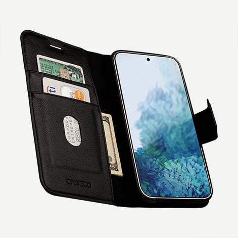 Samsung Galaxy Note 20 Ultra Wallet Case - Bond II, Black | Caseco Inc. (Front with wallet)