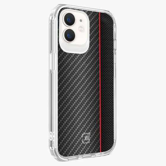 iPhone 11 Case - Carbon Fiber with Red Line Design