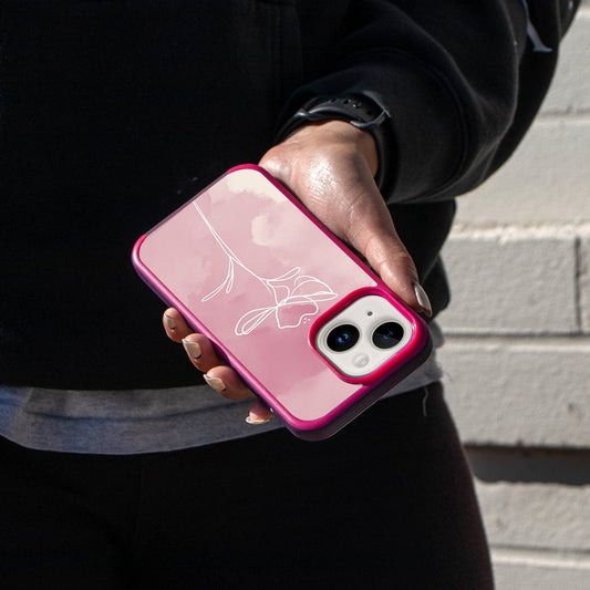 iPhone 14 Case - Blush Pink Day Break Flower Design