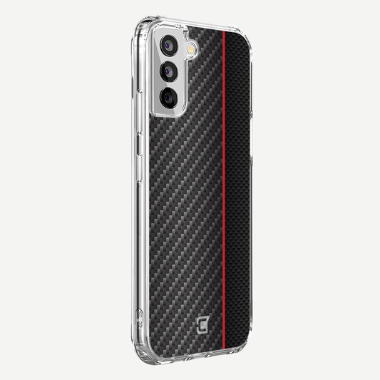 Samsung Galaxy S21 Plus Carbon Fiber Case with Red Line