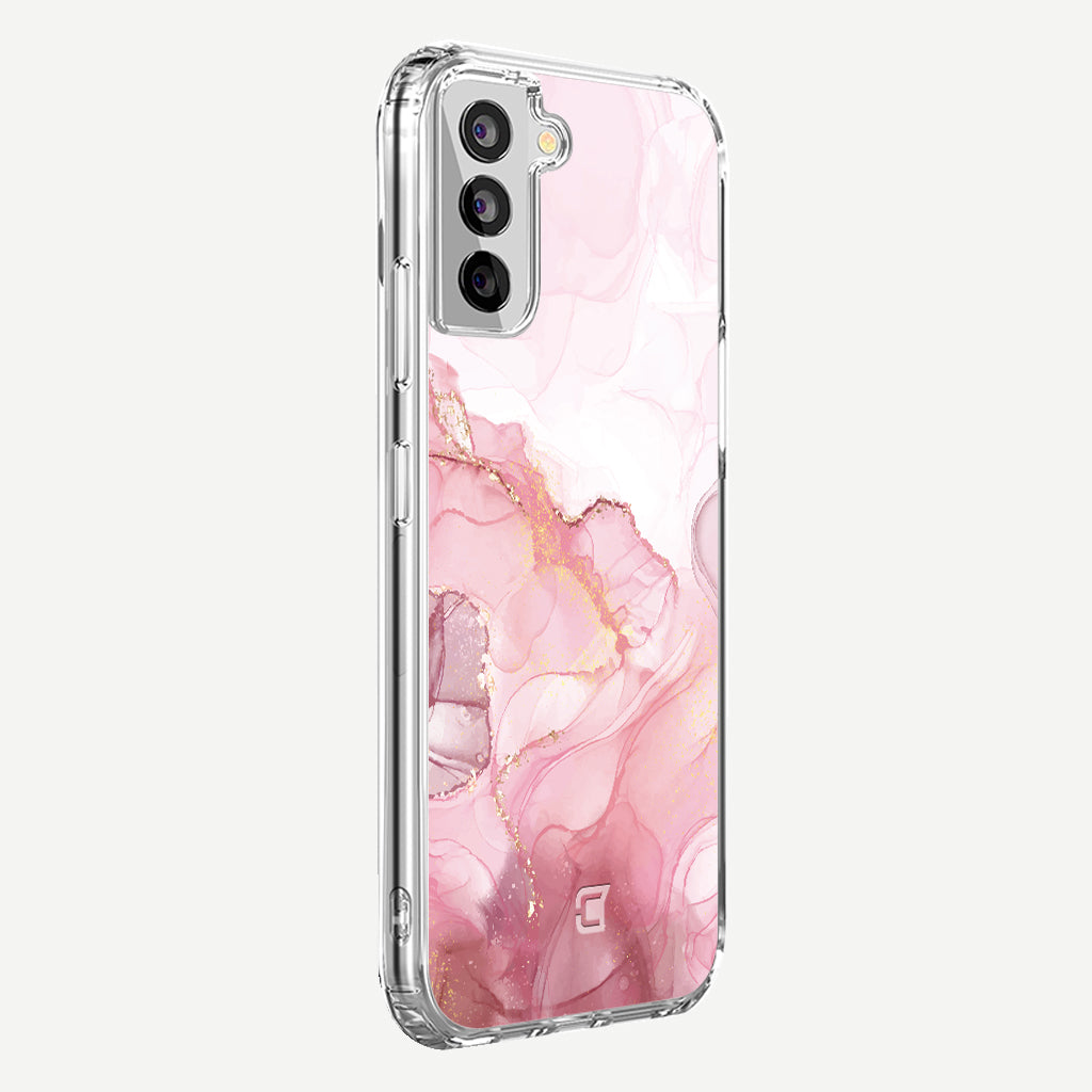 Samsung Galaxy S21 FE Marble Phone Case - Blush by Mandy | Caseco Inc. (Back-Side)