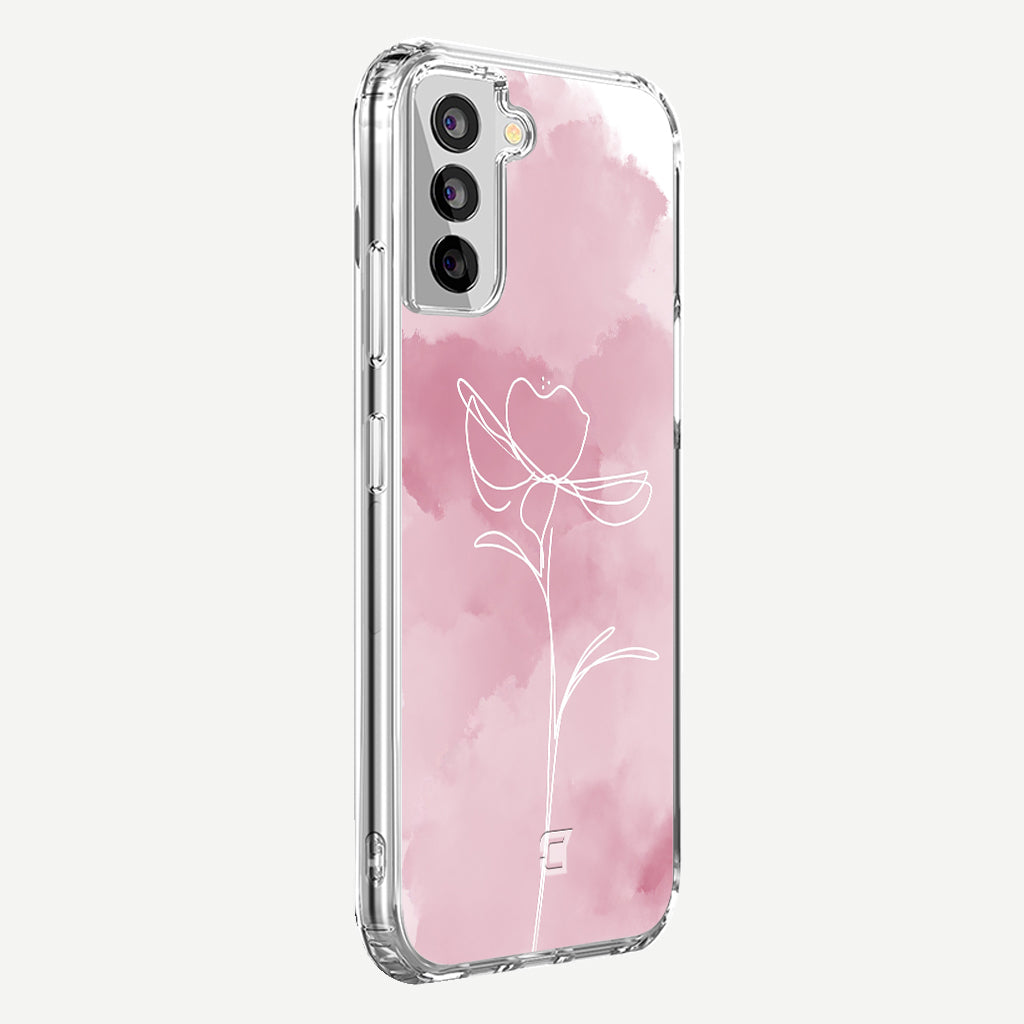 Samsung Galaxy S21 FE Case - Blush Pink Day Break Flower Design