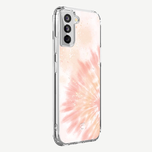 Samsung Galaxy S22 Plus Tie Dye Phone Case - Peach Sparkle by Mandy | Caseco Inc. (Back-Side)