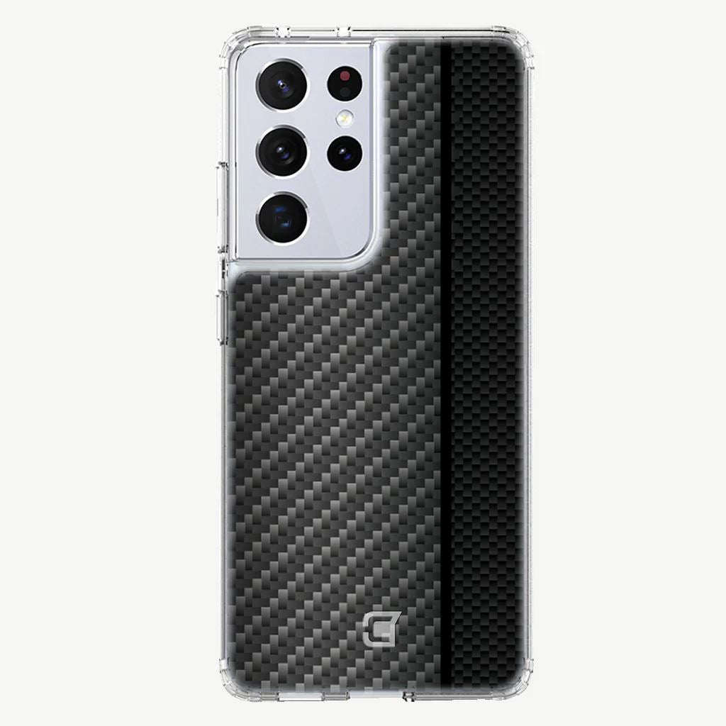 Samsung Galaxy S21 Ultra Case - Carbon Fiber with Black Line Design