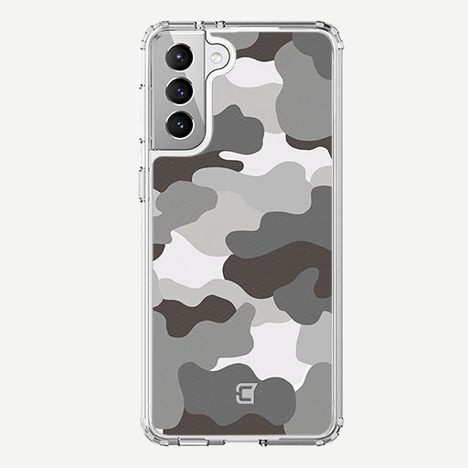 Samsung Galaxy S21 FE Camo Phone Case - Grey by Mandy | Caseco Inc. (Back)