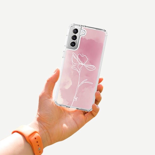 Samsung Galaxy S21 FE Case - Blush Pink Day Break Flower Design