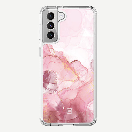 Samsung Galaxy S21 FE Marble Phone Case - Blush by Mandy | Caseco Inc. (Back)
