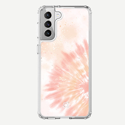 Samsung Galaxy S21 FE Tie Dye Phone Case - Peach Sparkle by Mandy  | Caseco Inc. (Back)