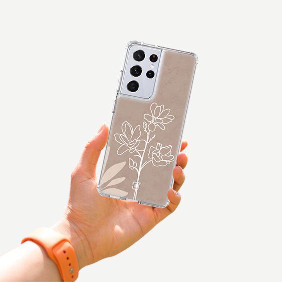 Samsung Galaxy S21 Ultra Floral Phone Case  - In Bloom by Mandy | Caseco Inc. | Caseco Inc. (Back with Hand)