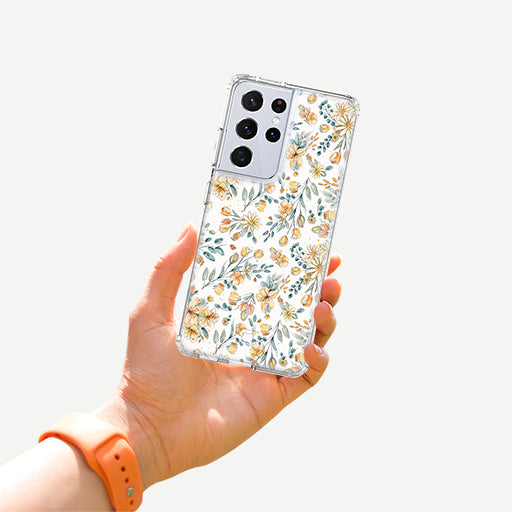Samsung Galaxy S21 Ultra Floral Phone Case - Kiki by Mandy| Caseco Inc. (Back with Hand)