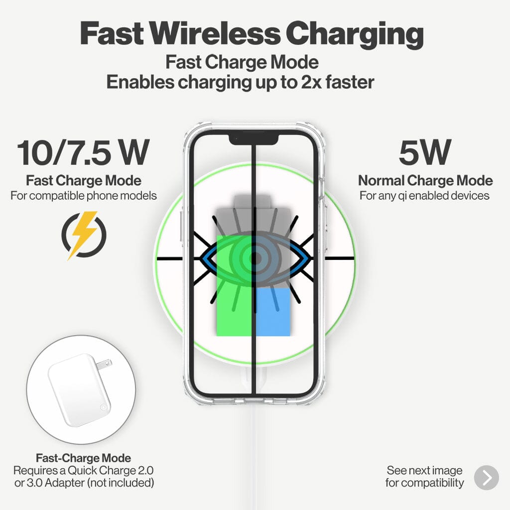 Wireless Charging Pad - Evil Eye Design (Charging Speed Details)