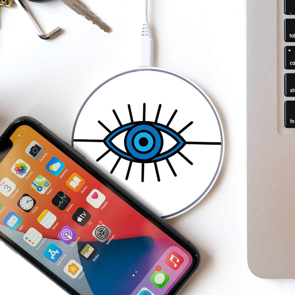 Wireless Charging Pad - Evil Eye Design (with Phone and Laptop)