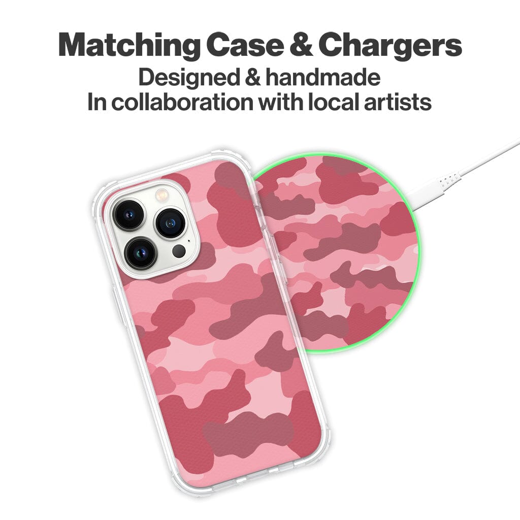 Wireless Charging Pad - Pink Camo Design (Matching Design Case)