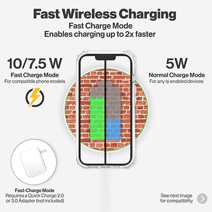 Wireless Charging Pad - Brick Design (Charging Speed Details)