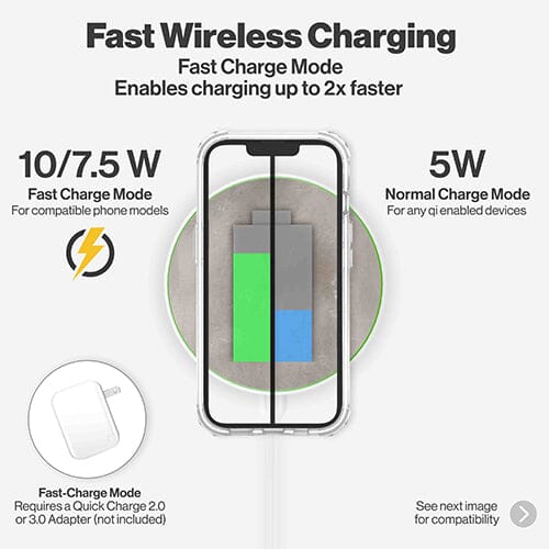 Wireless Charging Pad - Concrete Design (Charging Speed Details)