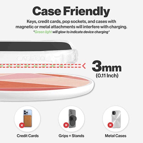 Wireless Charging Pad - Coral Cotarie Abstract Line Art Design (Case Friendly Feature)