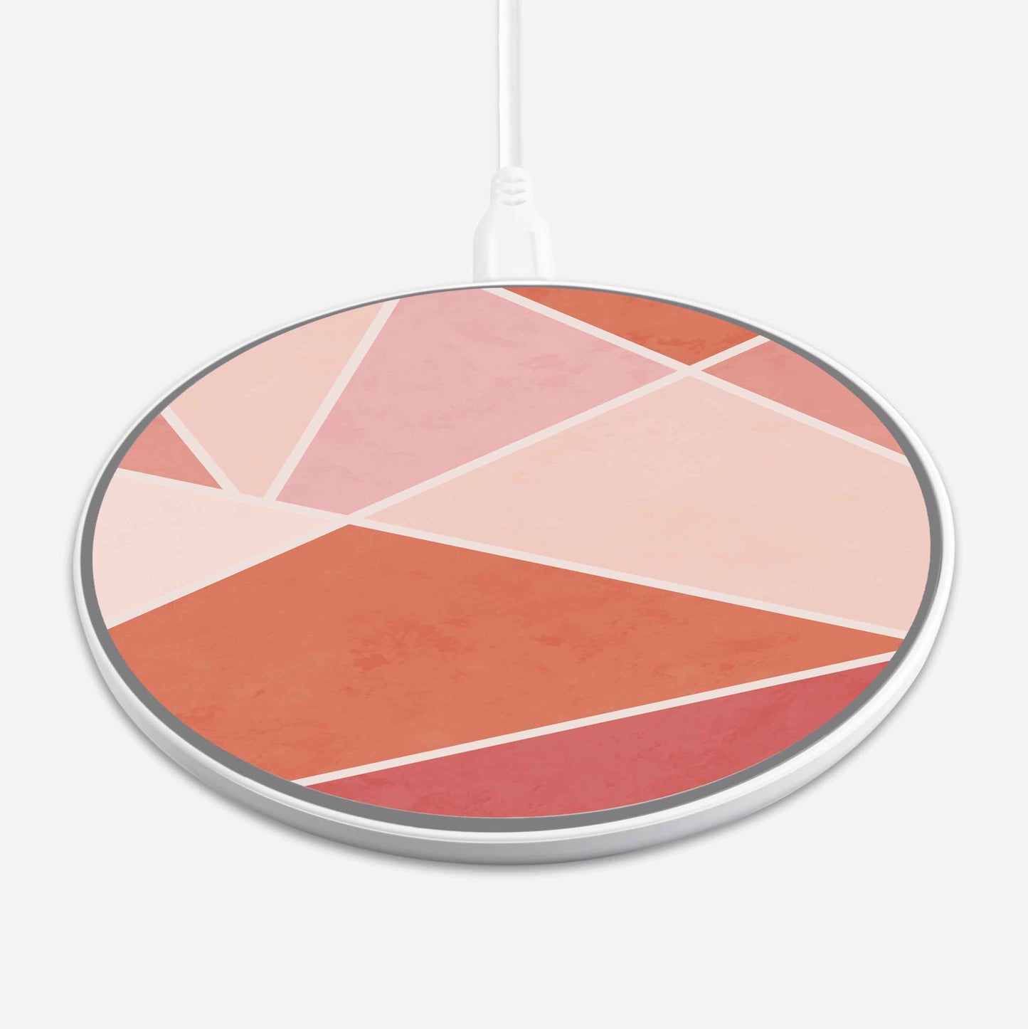 Wireless Charging Pad - Coral Cotarie Abstract Line Art Design (Front View)