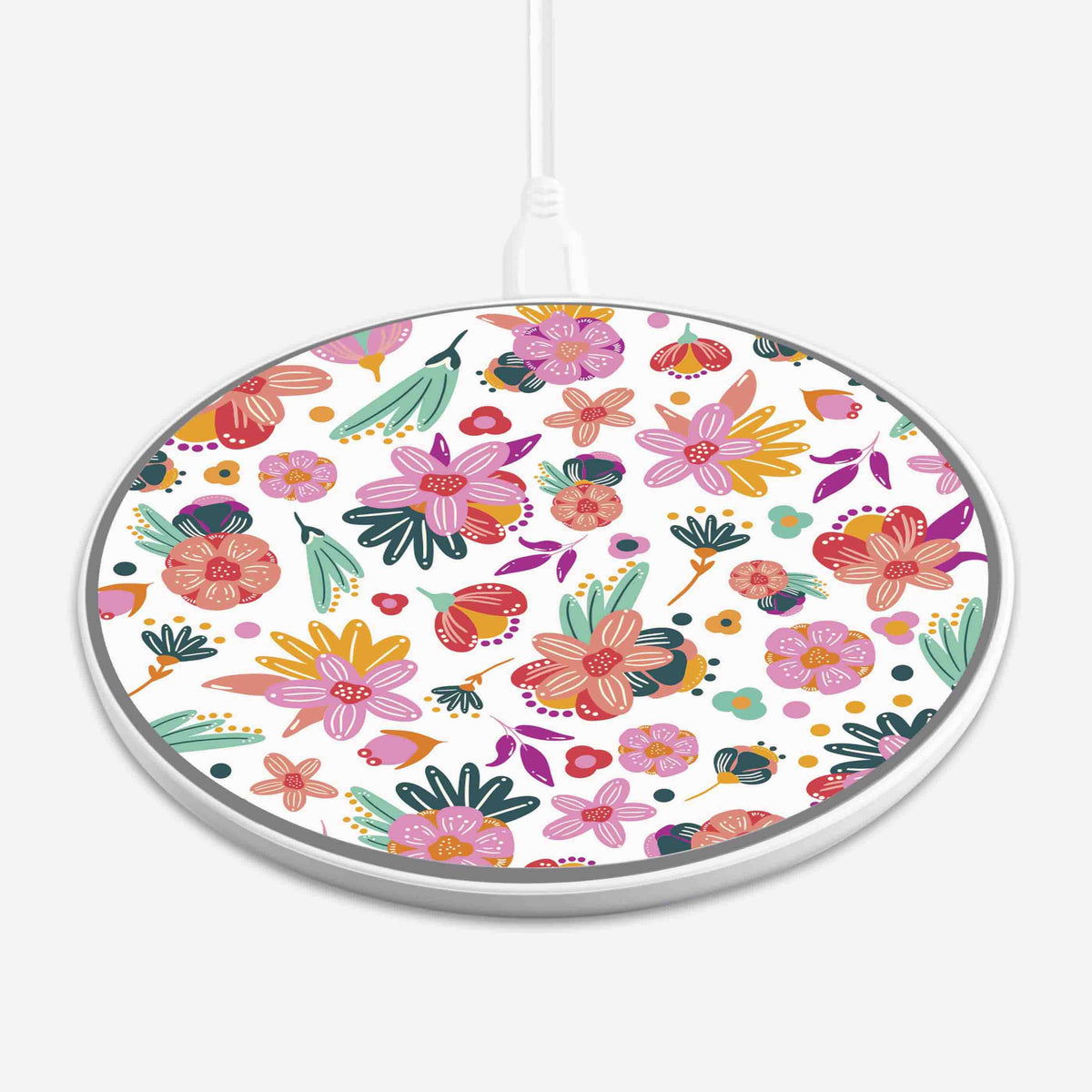 Wireless Charging Pad - Spring Flowers Design (Front View)