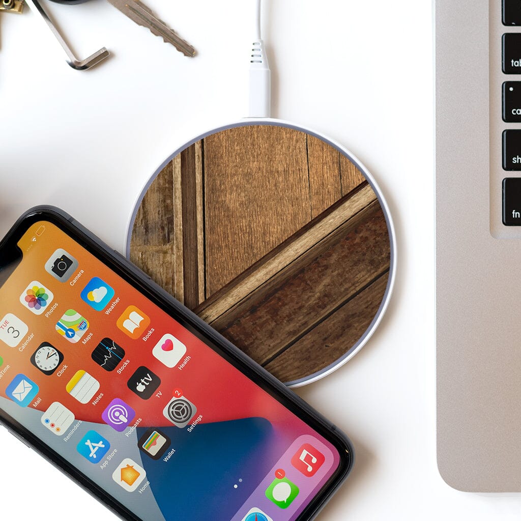 Wireless Charging Pad - Timber Wooden Design (with Phone and Laptop)