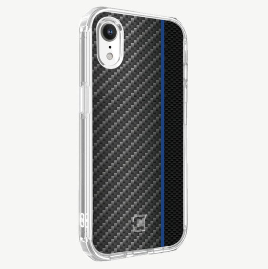 iPhone SE Case - Carbon Fiber with Blue Line Design