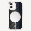iPhone 12 Case - Carbon Fiber with Blue Line Design