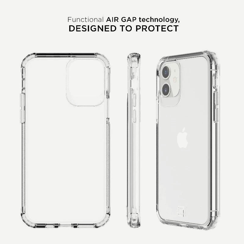 iPhone 12 Mini Clear Case with MagSafe antimicrobial front back side