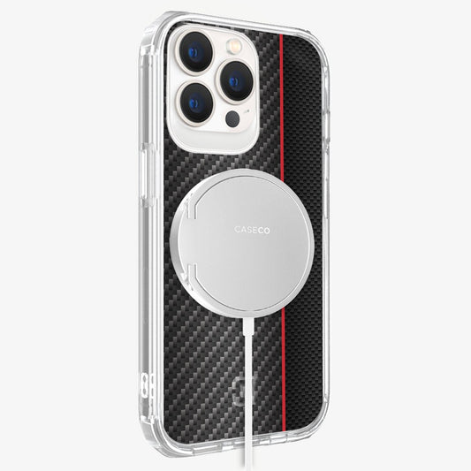 iPhone 12 Pro Carbon Fiber Case with Red Line