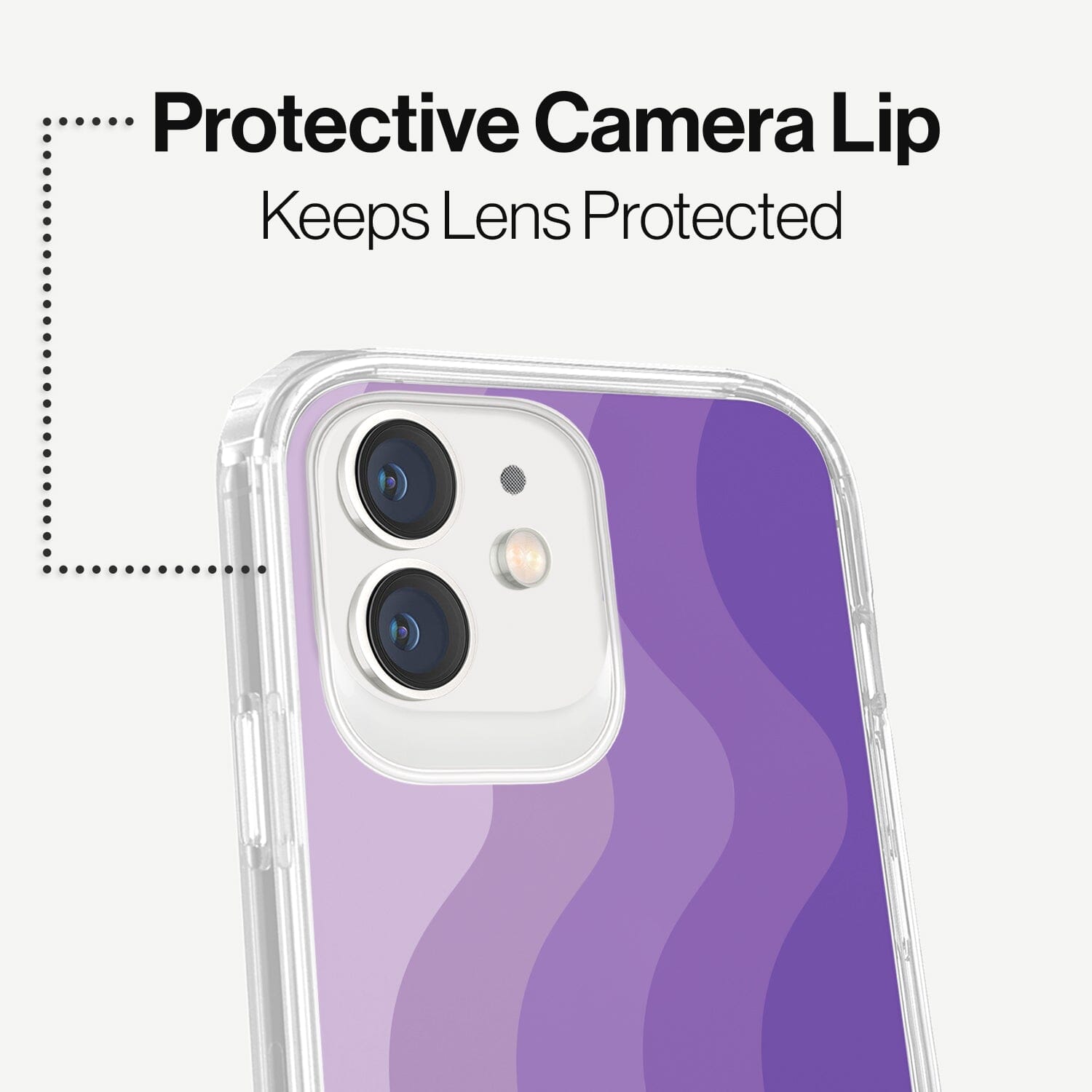 iPhone 12 Case - Lavender Purple Wave Pattern Design