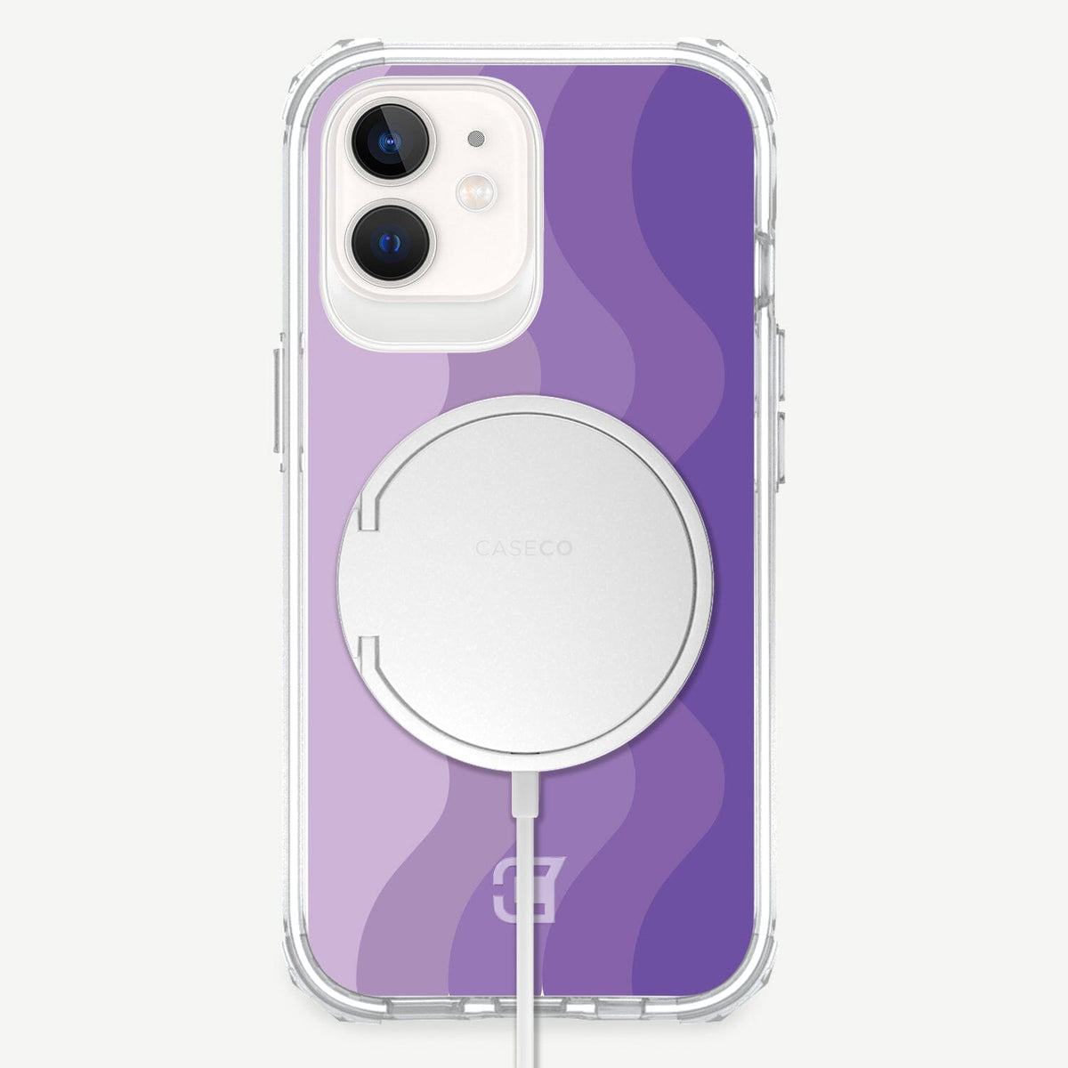 iPhone 12 Case - Lavender Purple Wave Pattern Design