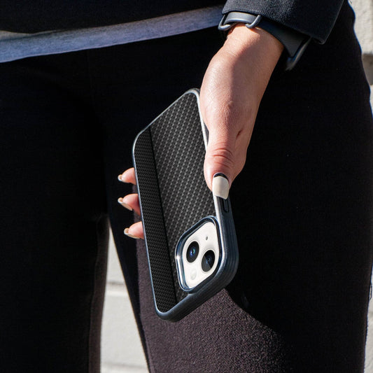 iPhone 13 Black Line Design Fremont Grip Case Black Carbon Fiber with MagSafe (On Hand)