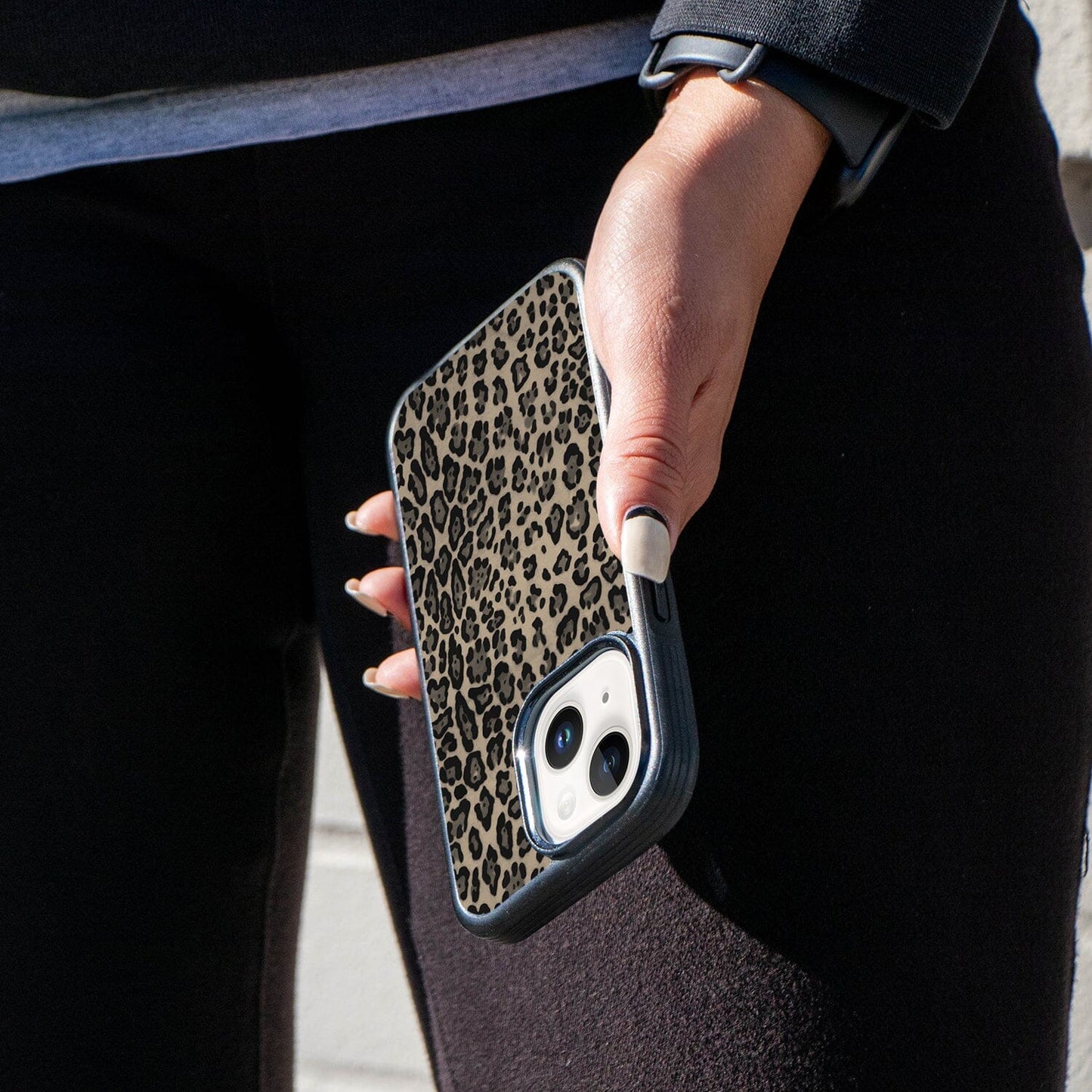 iPhone 13 Leopard Pattern Design Fremont Grip Case Fabric Color with MagSafe (On Hand)