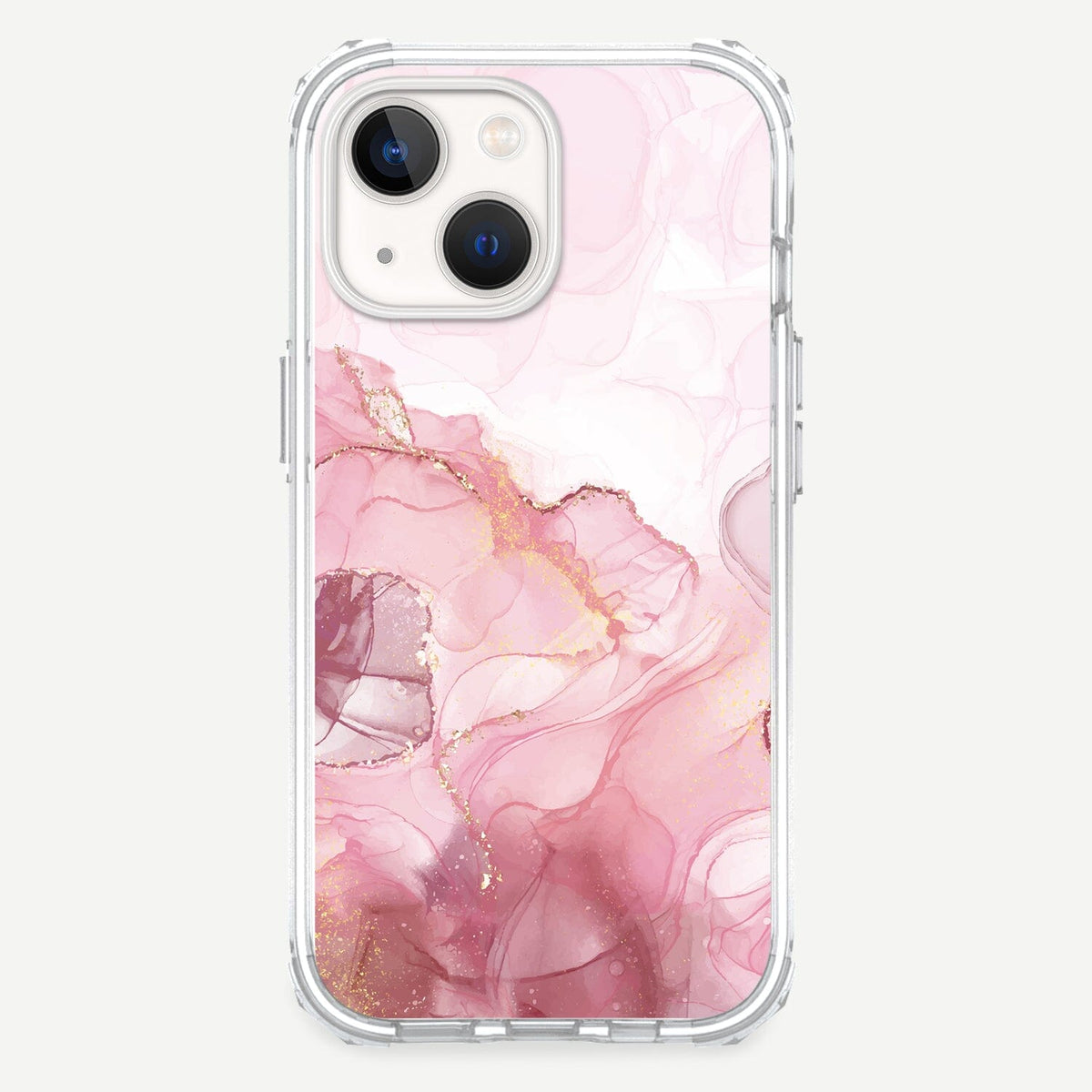 iPhone 13 Mini Blush Design Clear Case Pink Marble with MagSafe (Front Design View)