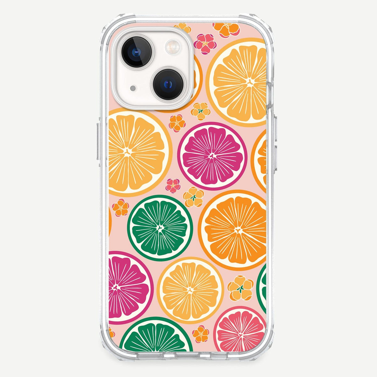 iPhone 13 Mini Citrus Design Clear Case Tropical Fruit with MagSafe (Front Design View)