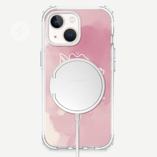 iPhone 13 Mini Blush Day Break Design Clear Case Floral Pink with MagSafe (Front View)