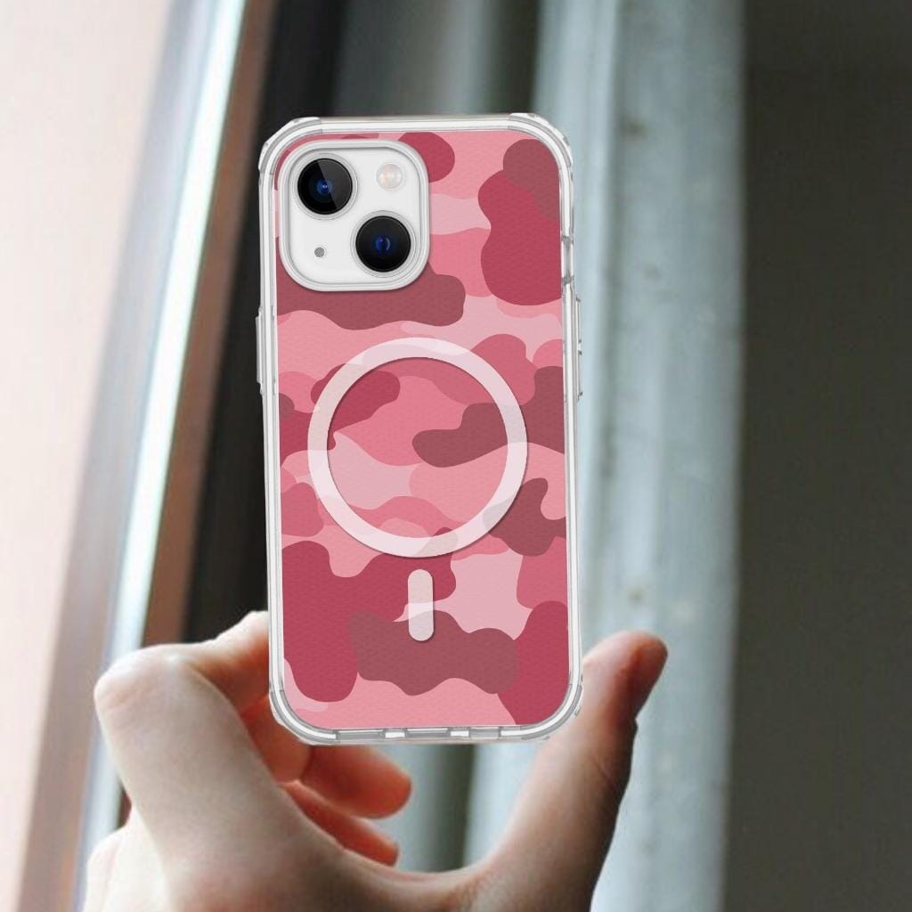 iPhone 13 Mini Pink Design Clear Case Camo Pink with MagSafe (On Hand)
