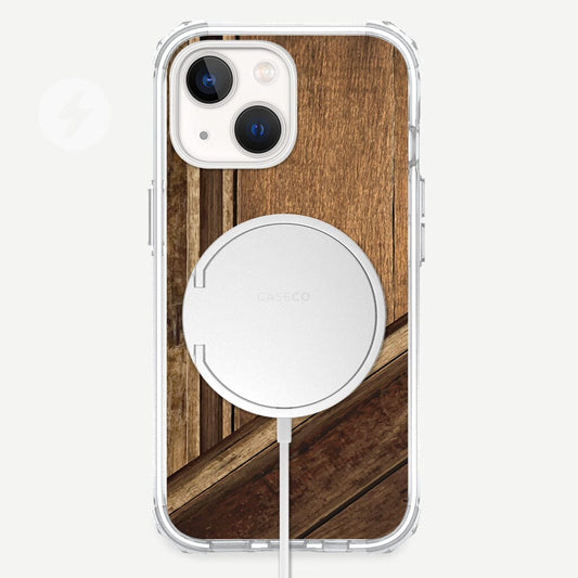 iPhone 13 Mini Timber Design Clear Case Wooden with MagSafe (Front View)