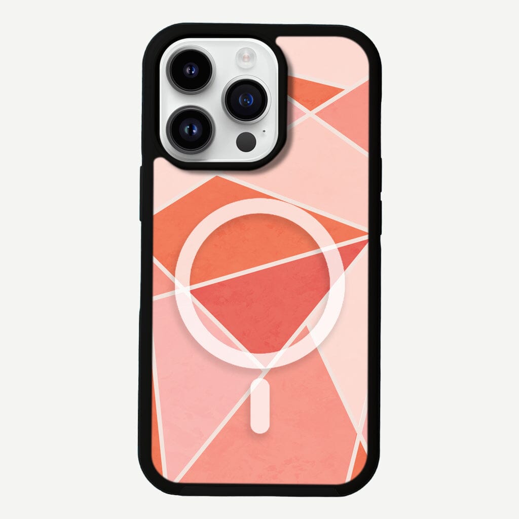 iPhone 13 Pro Coral Cotarie Design Fremont Grip Case Abstract Line Art with MagSafe (Front View)