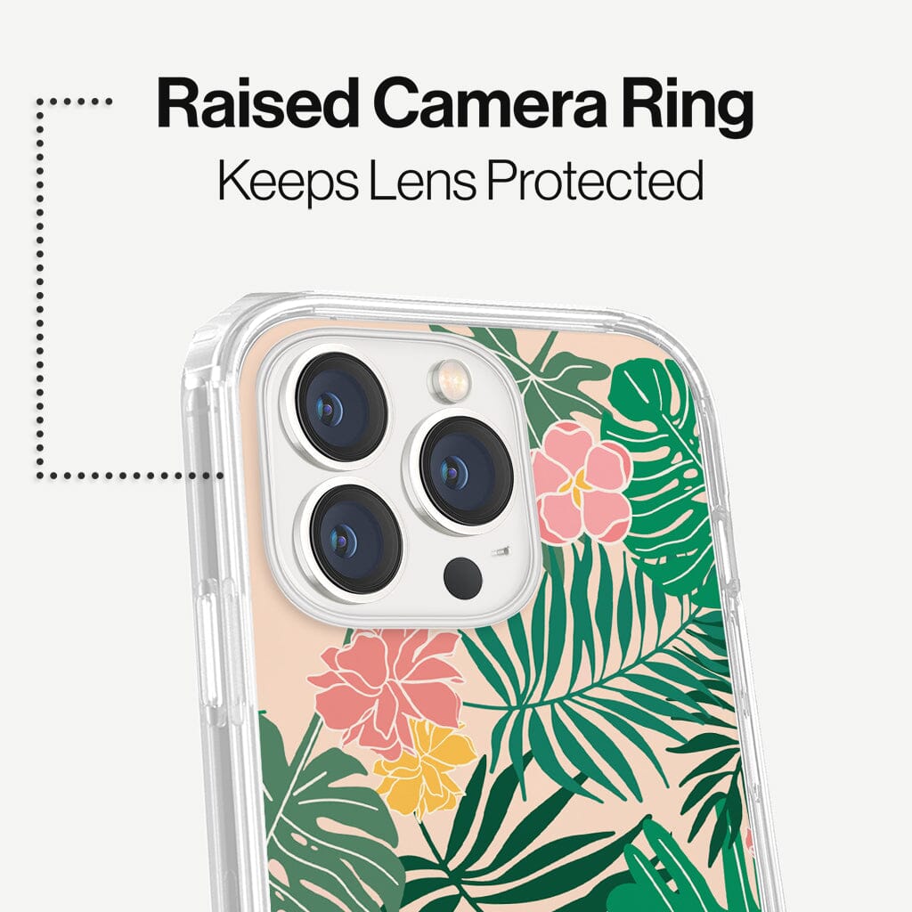 iPhone 13 Pro In To The Jungle Design Fremont Grip Case Floral Green with MagSafe (Raise Camera Ring that Keeps Lens Protected)