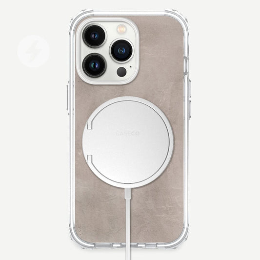 iPhone 13 Pro Max Concrete Design Clear Case Texture with MagSafe (Front View)