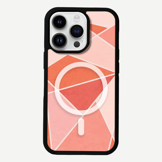 iPhone 13 Pro Max Coral Cotarie Design Fremont Grip Case Abstract Line Art with MagSafe (Front View)