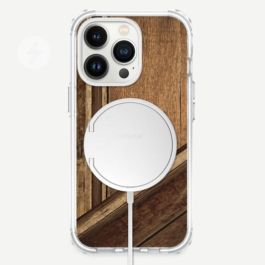 iPhone 13 Pro Max Timber Design Clear Case Wooden with MagSafe (Front View)