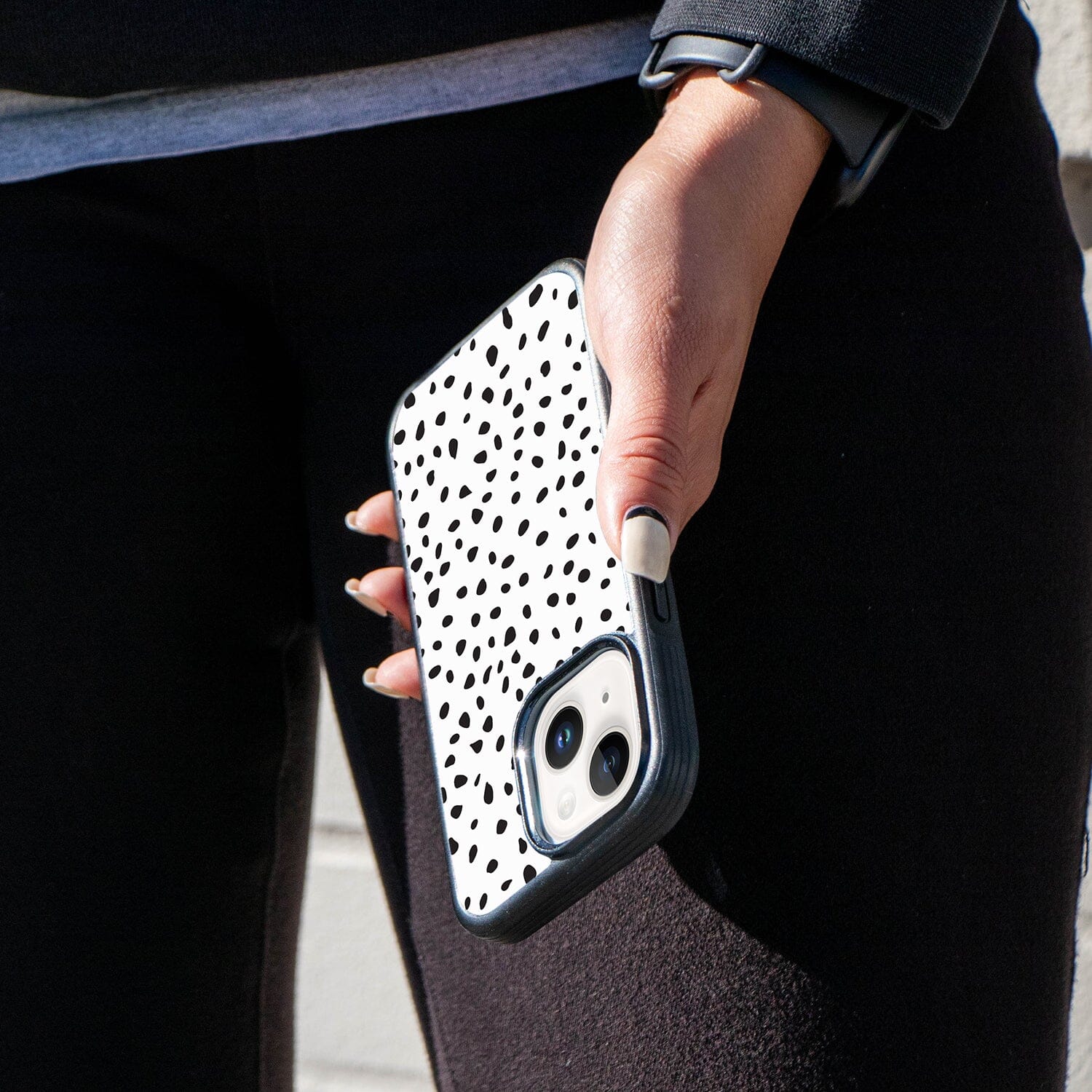 iPhone 13 Random Polka Dots Design Fremont Grip Case Oak and Alder with MagSafe (On Hand)