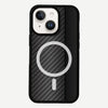 iPhone 14 Plus Black Line Design Fremont Grip Case Black Carbon Fiber with MagSafe (Front View)