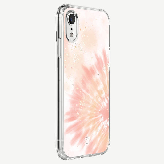iPhone XR Case - Peach Sparkle Tie Dye Design