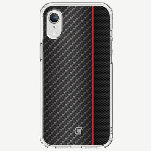 iPhone XR Carbon Fiber Case with Red Line