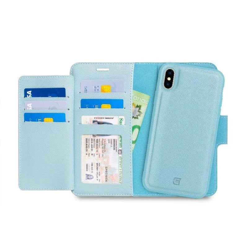iPhone X & iPhone XS Wallet Case - Sunset Blvd - Sky Blue - Card Holder