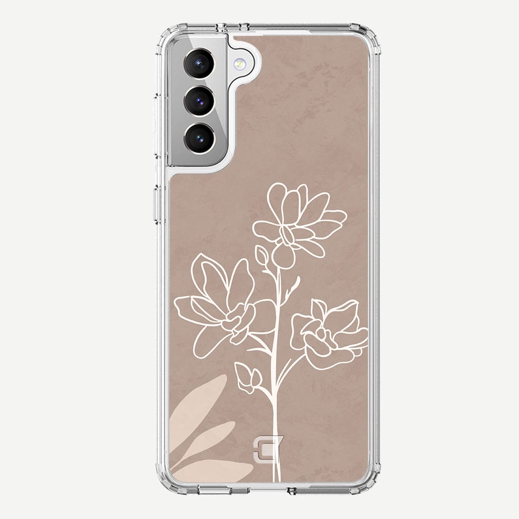 Samsung Galaxy S21 Plus Case - In Bloom Brown Flower Design