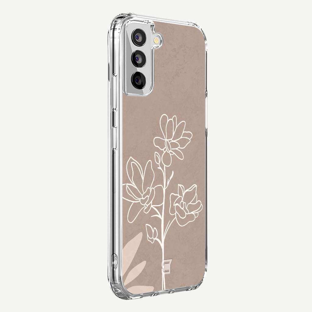 Samsung Galaxy S21 Plus Case - In Bloom Brown Flower Design