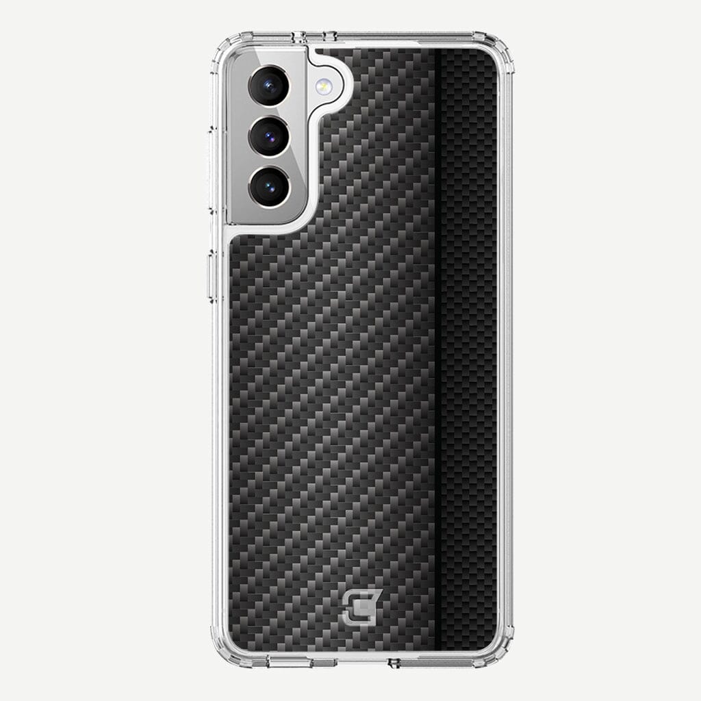 Samsung Galaxy S21 Case - Carbon Fiber with Black Line Design
