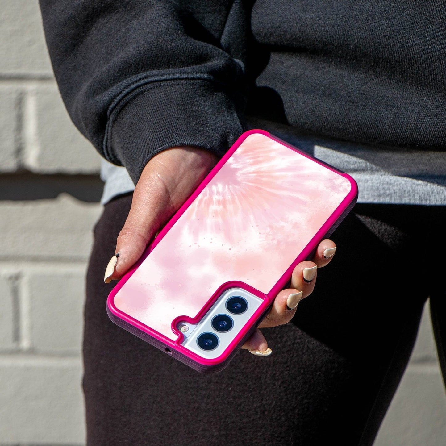 Samsung Galaxy S22 Bubble Gum Design Fremont Grip Case Pink Tie Dye (On Hand)